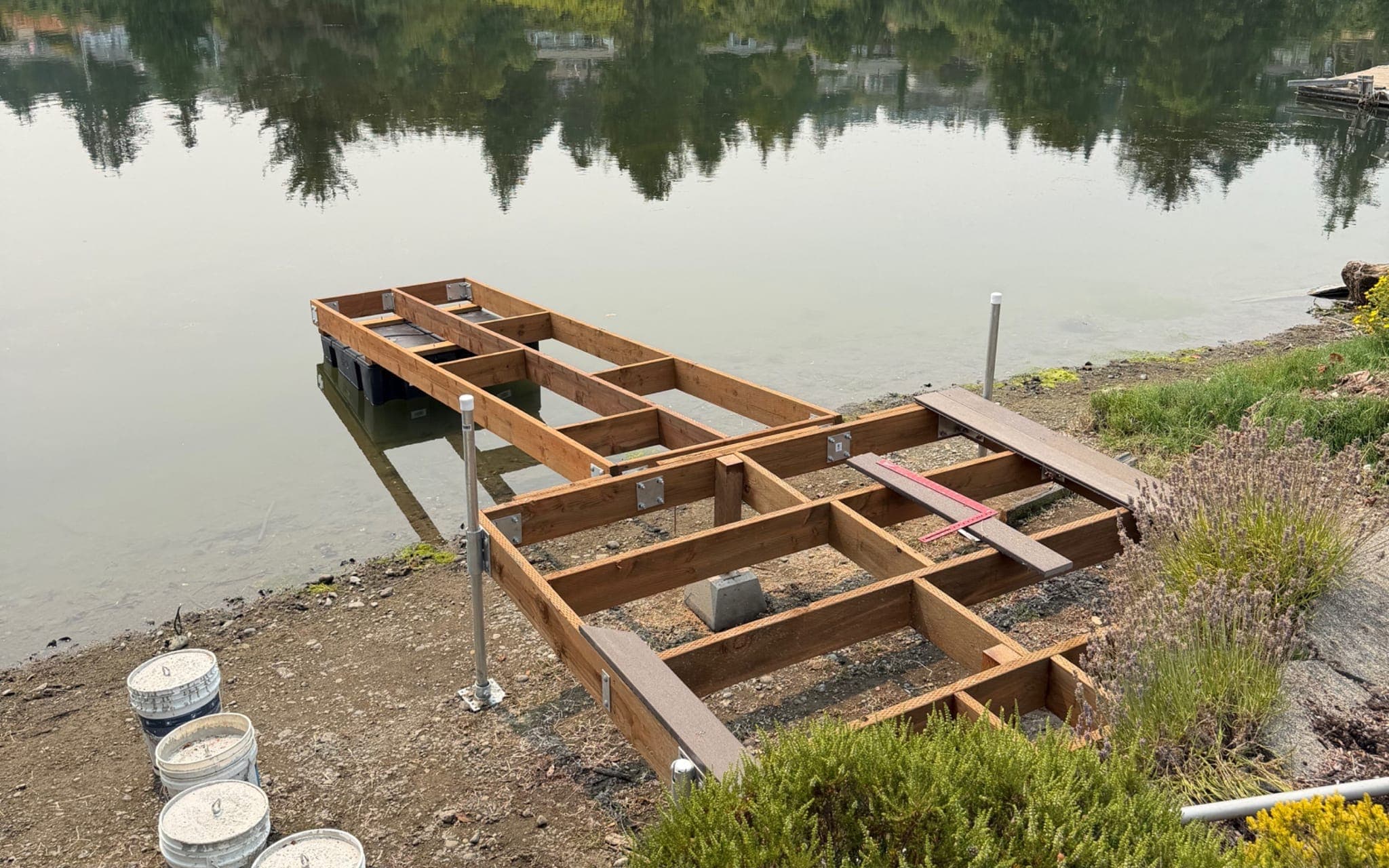 Dock frame under construction